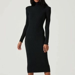 ABILENE LONG SLEEVE TURTLENECK SWEATER MIDI DRESS